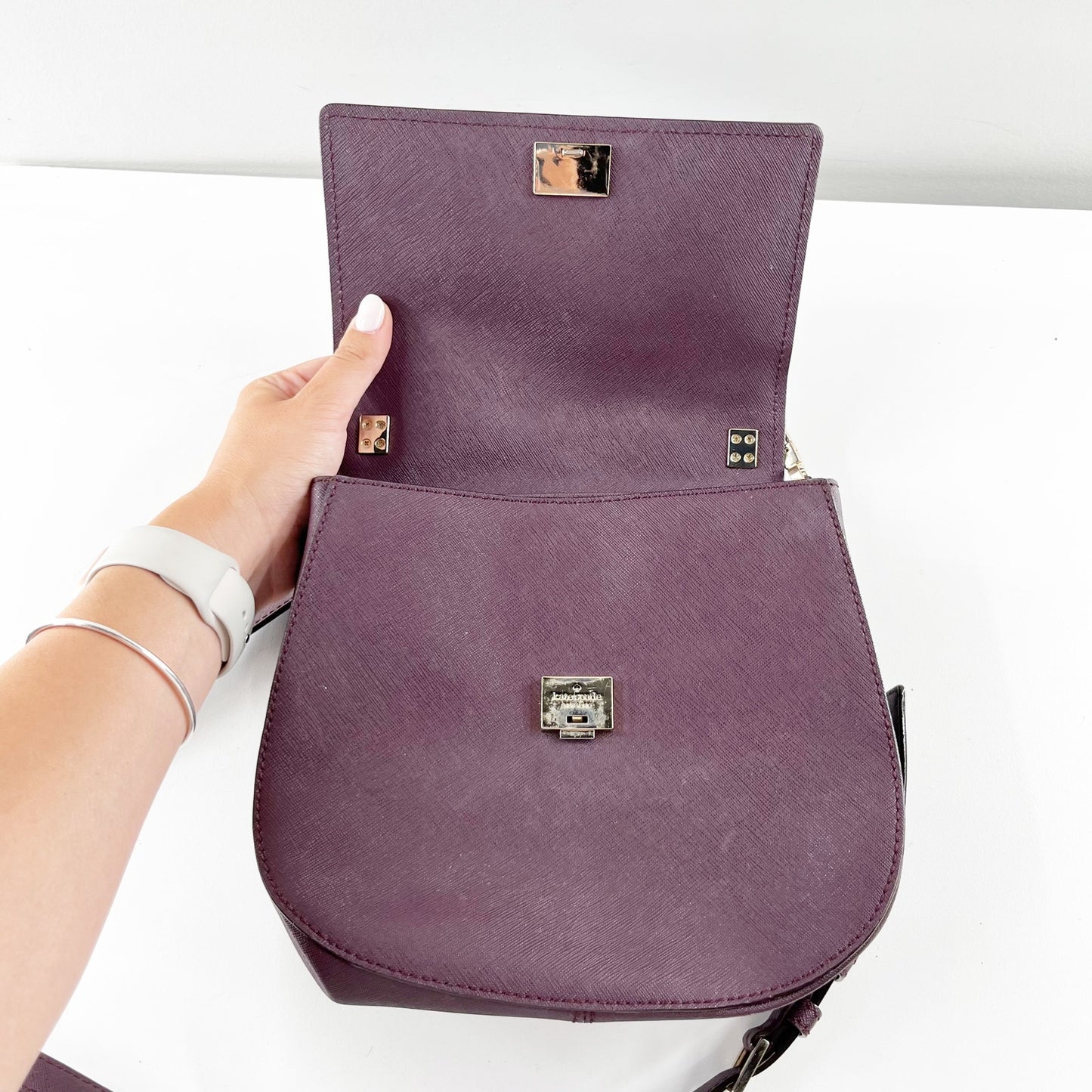 Kate Spade New York Cameron Street Byrdie Saddle Crossbody Bag Purple