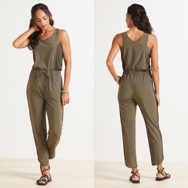 Peyton Jensen Sleeveless Slim Leg One Piece Jumpsuit Green XS