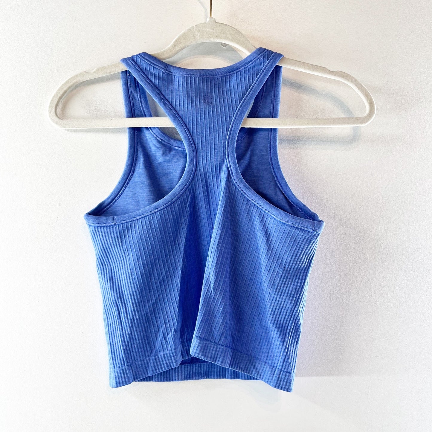 Lululemon Ebb to Street Cropped Racerback Tank Top Pipe Dream Blue