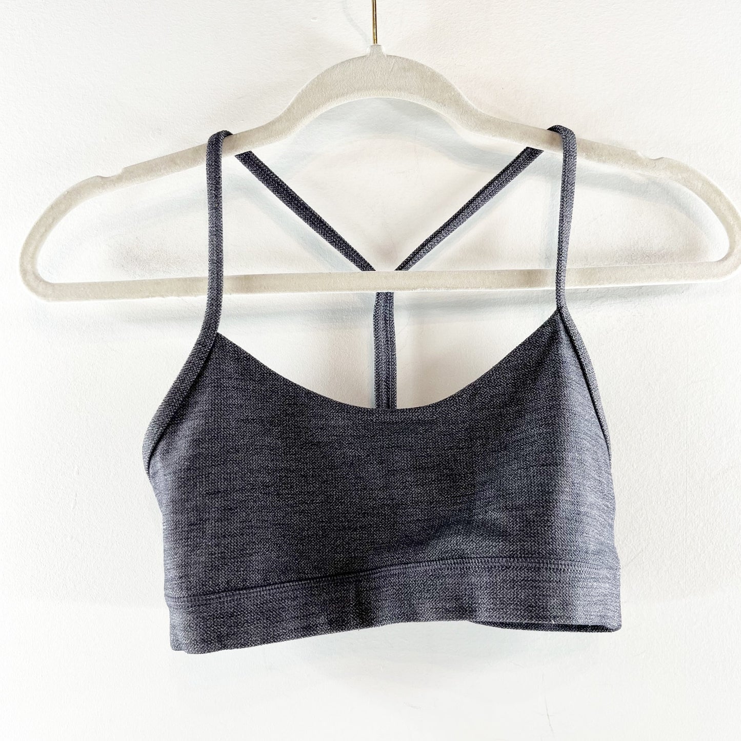 Lululemon Flow Y Bra Nulu Mini Heathered Herringbone Heathered Black White Black