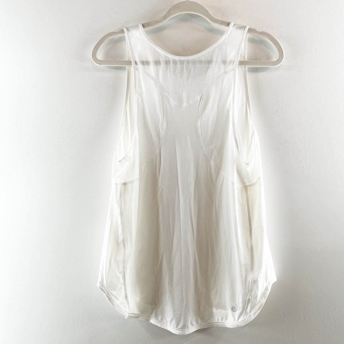 Lululemon Sculpt Flowy Relaxed Fit Mesh Muscle Tank Top White Medium