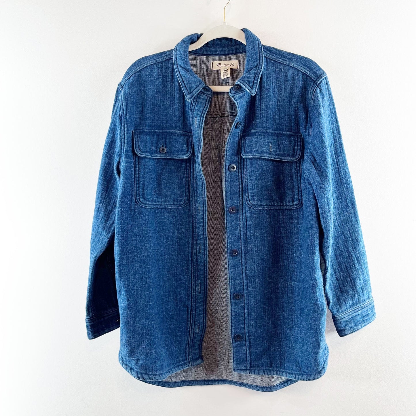 Madewell Cotton Double Weave Denim Shirt Jacket Shacket Blue XXS