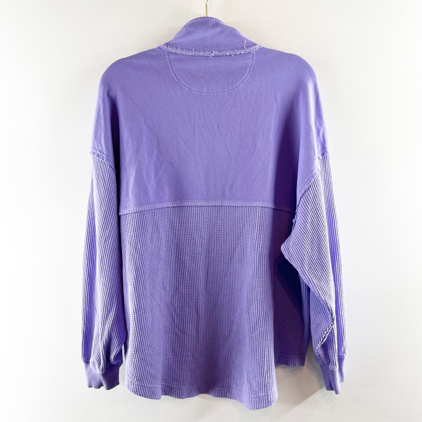 American Eagle Oversized 1/2 Zip Waffle Pullover Sweatshirt Purple XS
