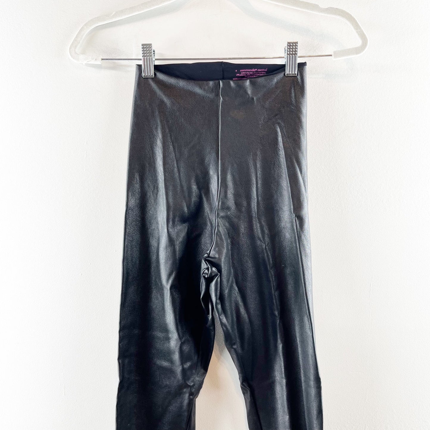 Commando High Rise Control Faux Leather Leggings Black Small