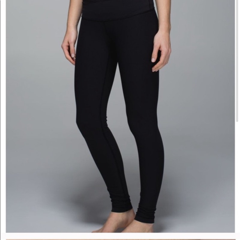 Lululemon Reversible Wunder Under Mid-rise Leggings Pants Luon Black 6