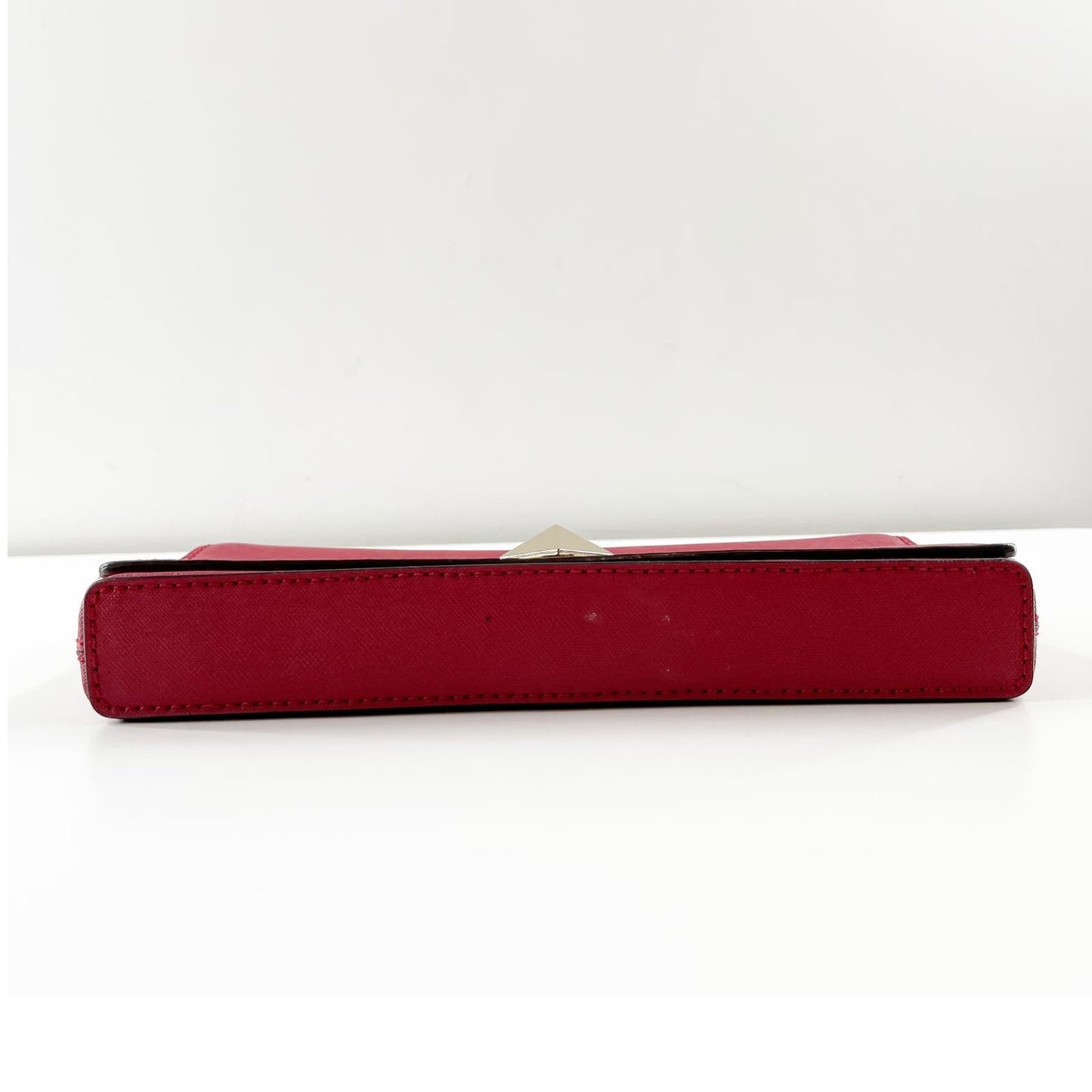 Kate Spade Lock Turn Leather Clutch Bag Wallet Red
