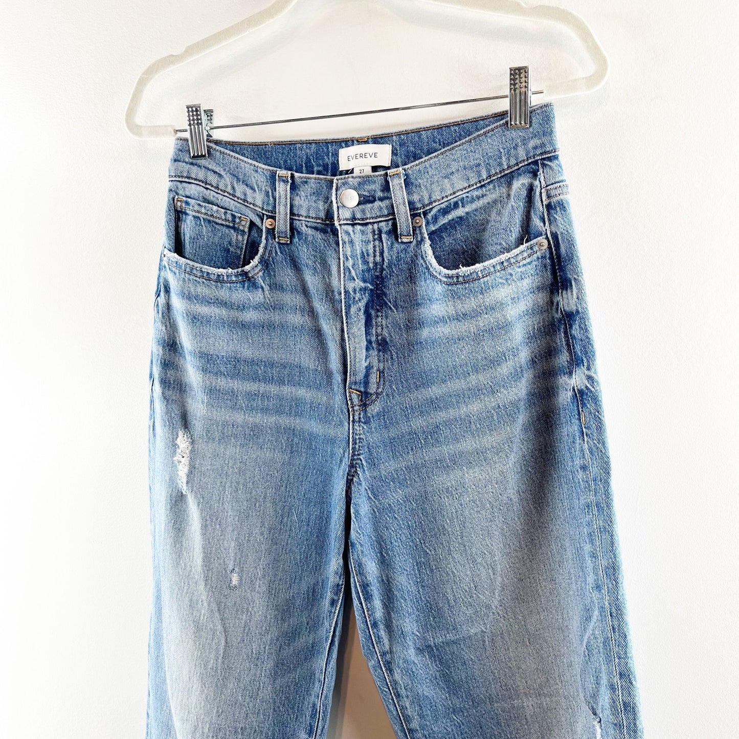 Evereve High Rise Vintage Barrel Jeans Blue 27