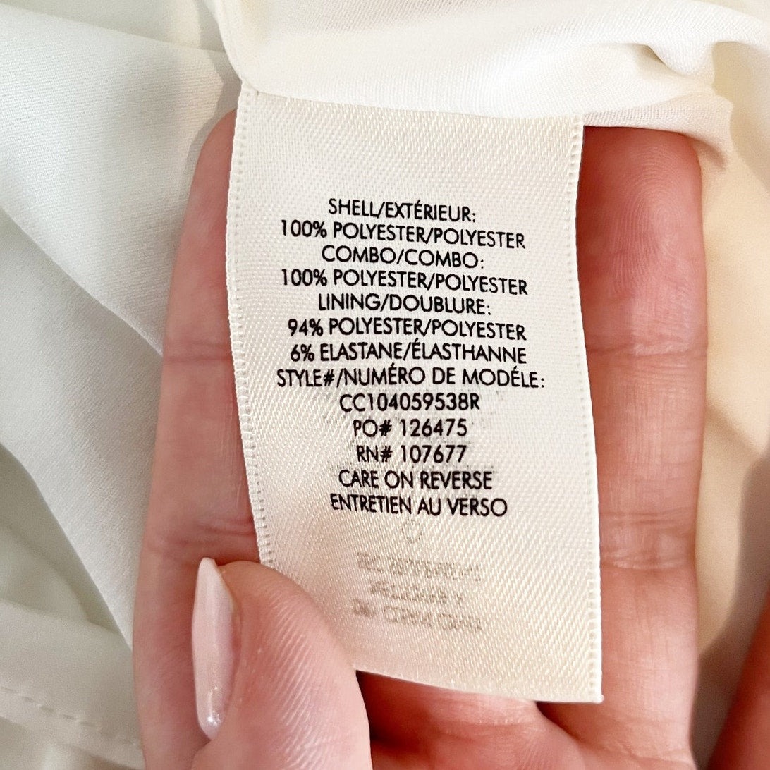Alice + Olivia Katie Sleeveless Crossback Strap Wrap Mini Dress White 10