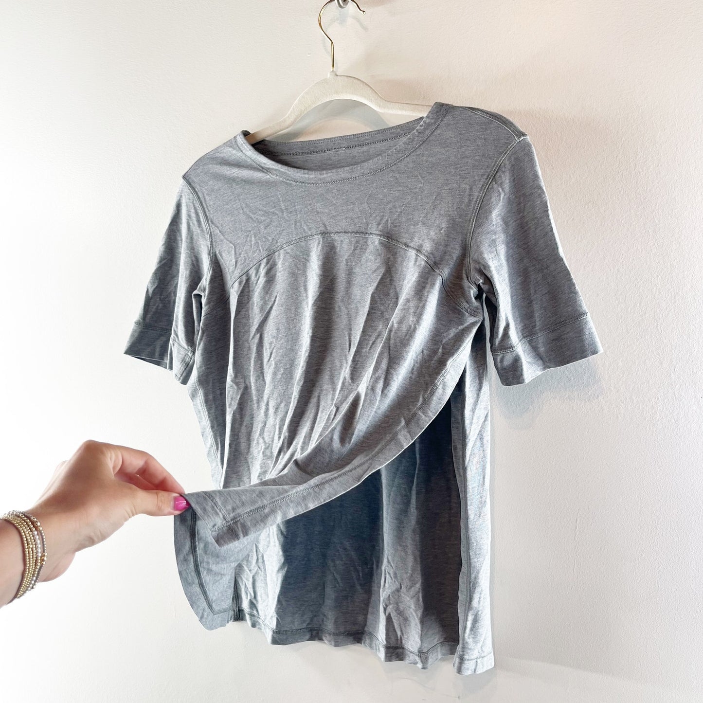 Lululemon Dash To Class Short Sleeve Tee Shirt Heathered Medium Gray Small