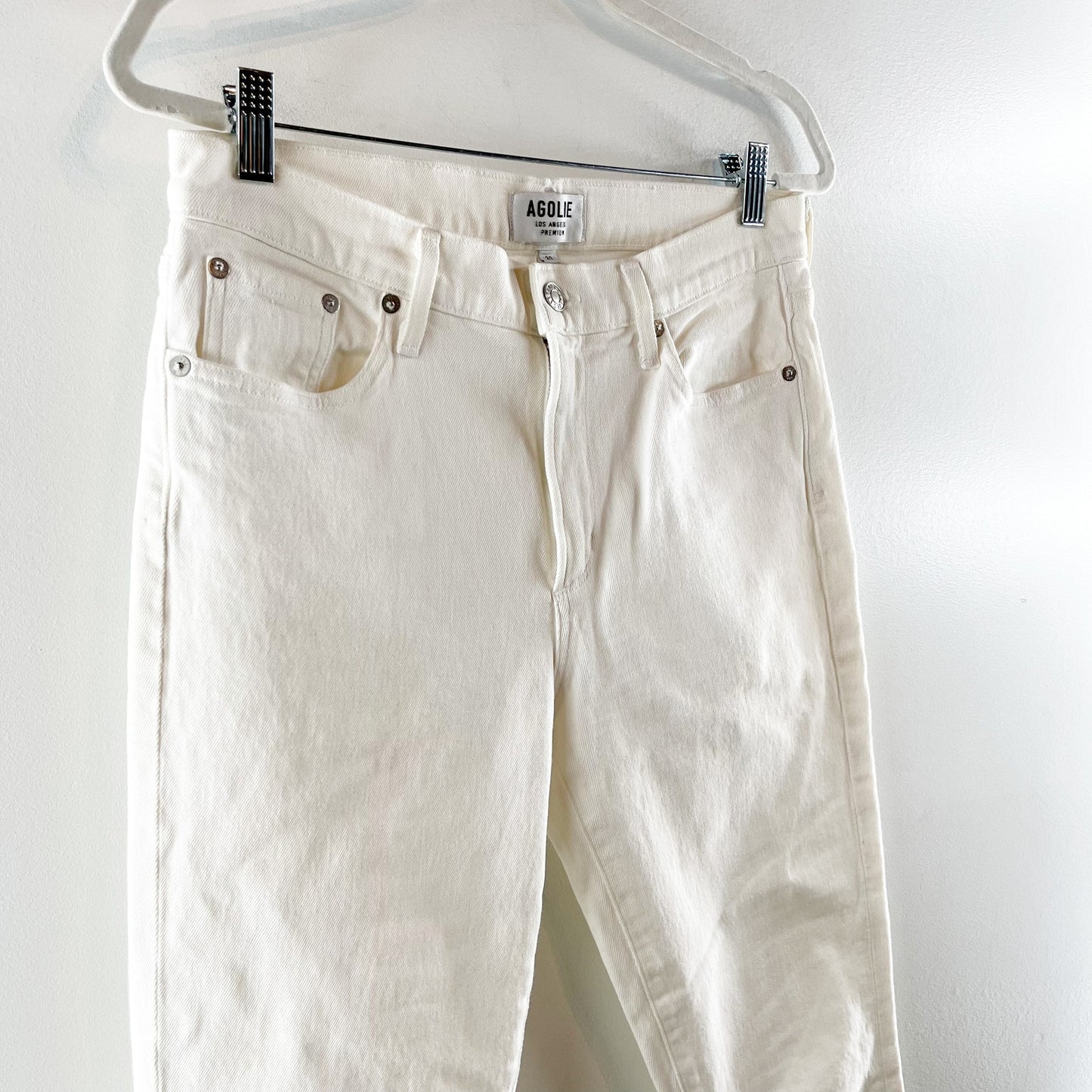 AGOLDE Sophie Crop High Rise Skinny Slim Jeans White 30 / 10