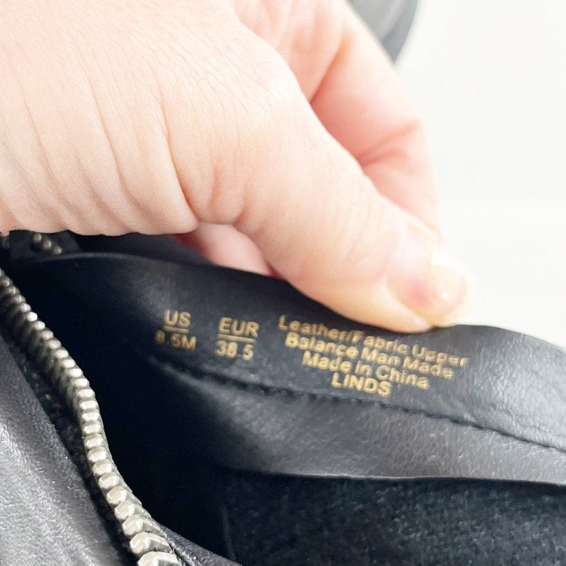 Sam Edelman Linds Ankle Moto Combat Leather Boots Booties Black 8.5