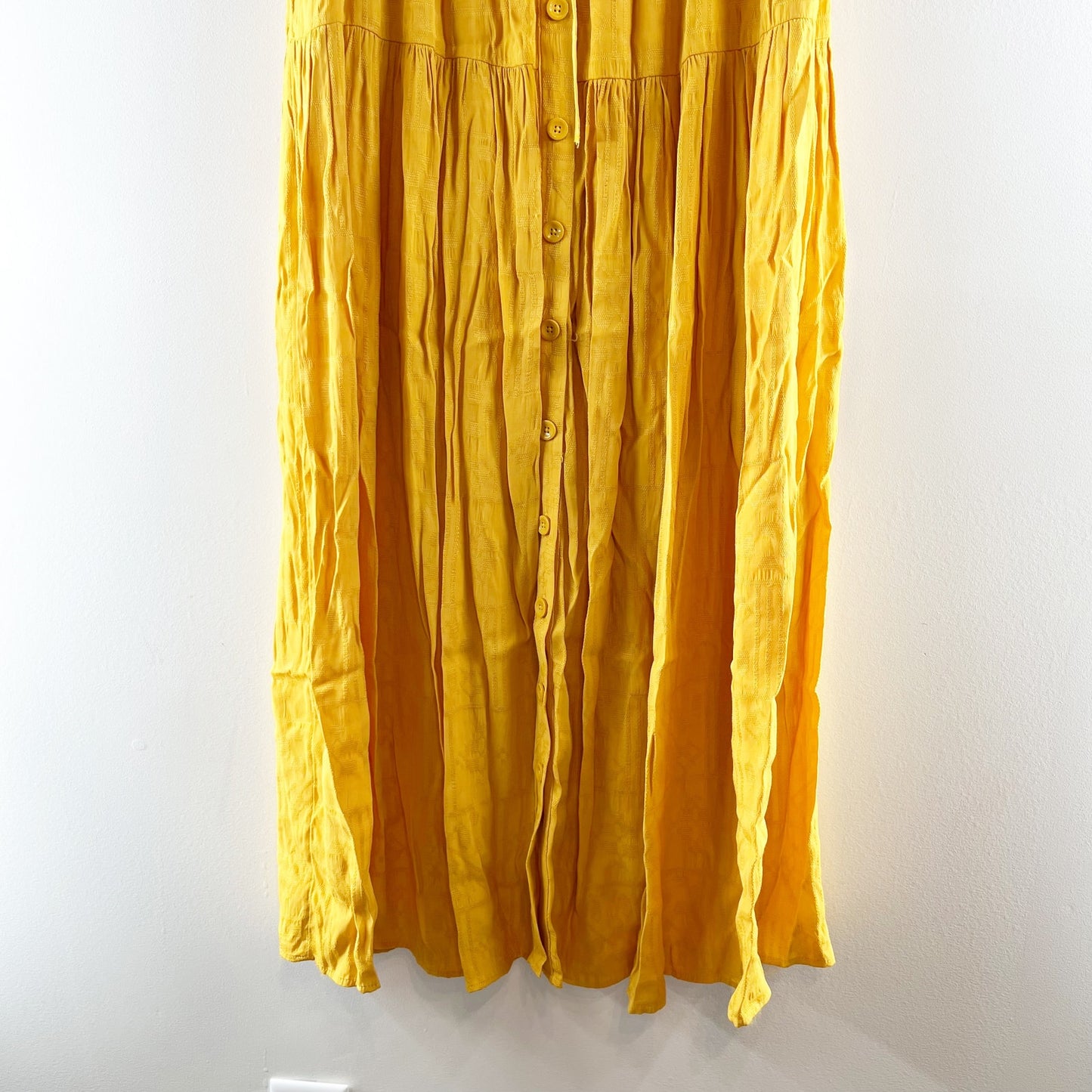 Maeve Anthropologie Tiered Pull On Boho Maxi Peasant Skirt Yellow Small