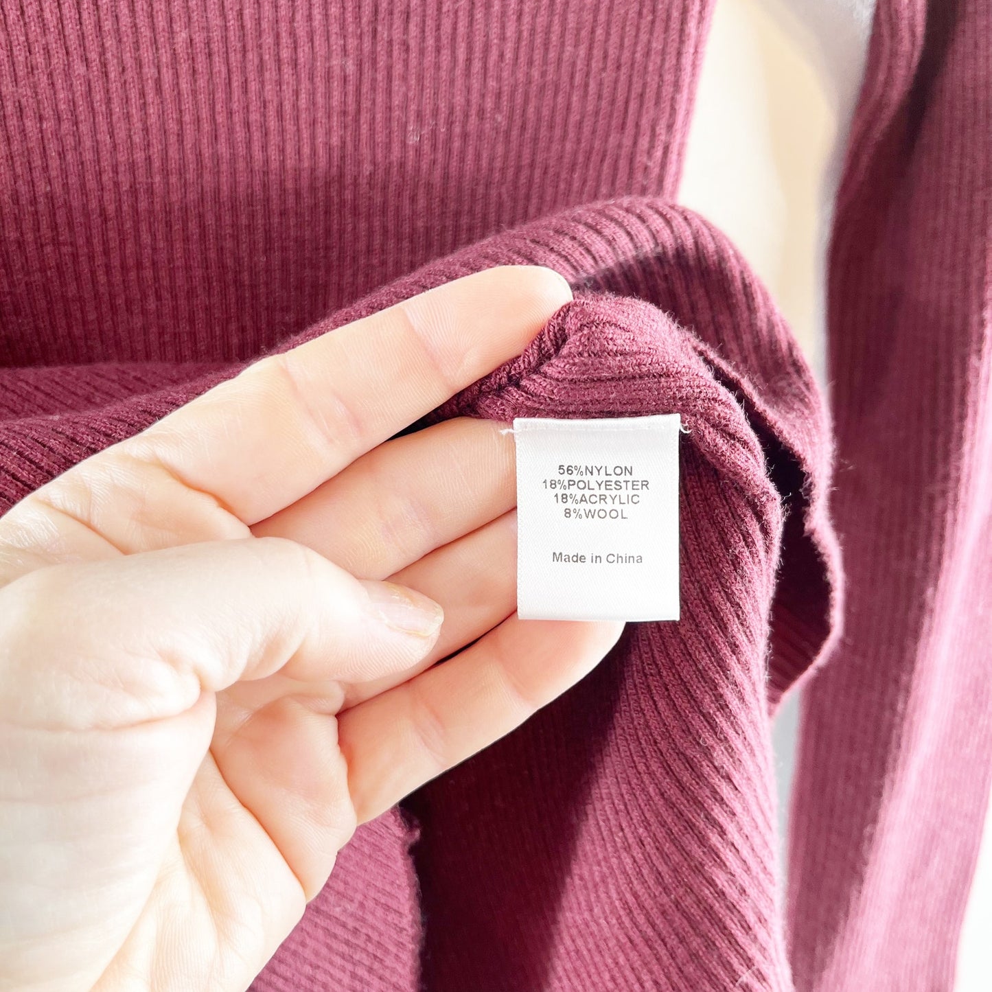 Evereve Paige Cutout Ribbed Cut Out Long Sleeve Top Port Maroon Small