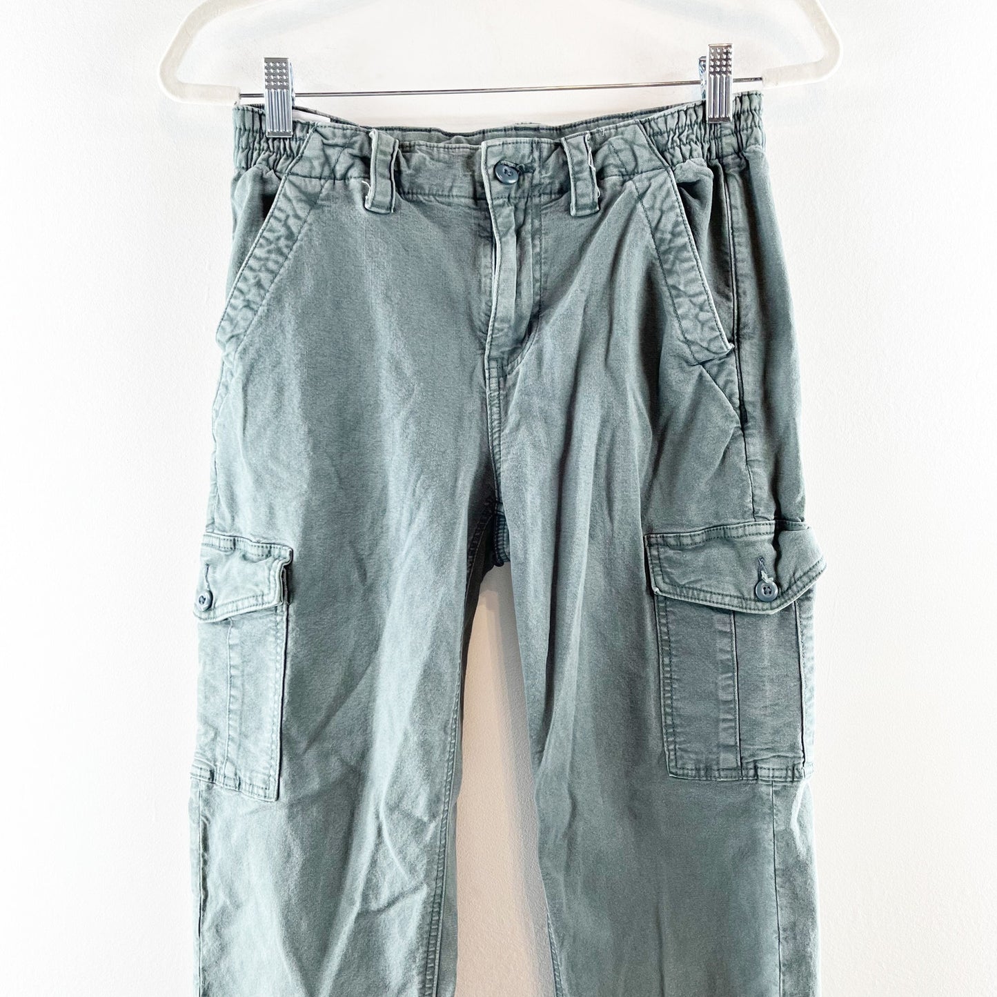 American Eagle High Rise Straight Leg Cargo Pants Green 4