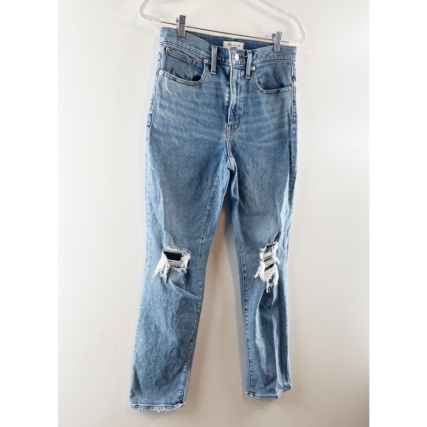 Madewell The Roadtripper High Rise Slim Boyjeans Ripped Edition Blue 26