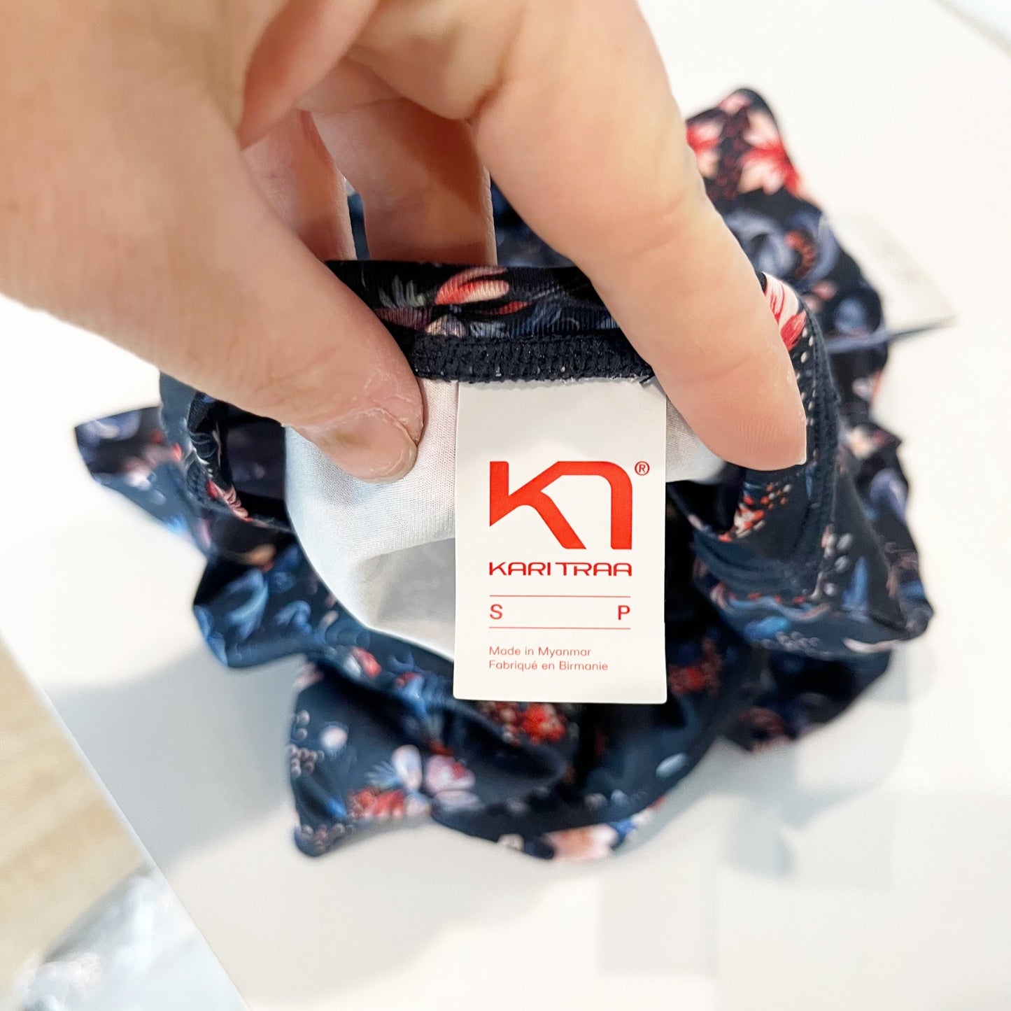 Kari Traa Long Sleeve Fryd Floral Baselayer Ski Top Shirt Blue Small