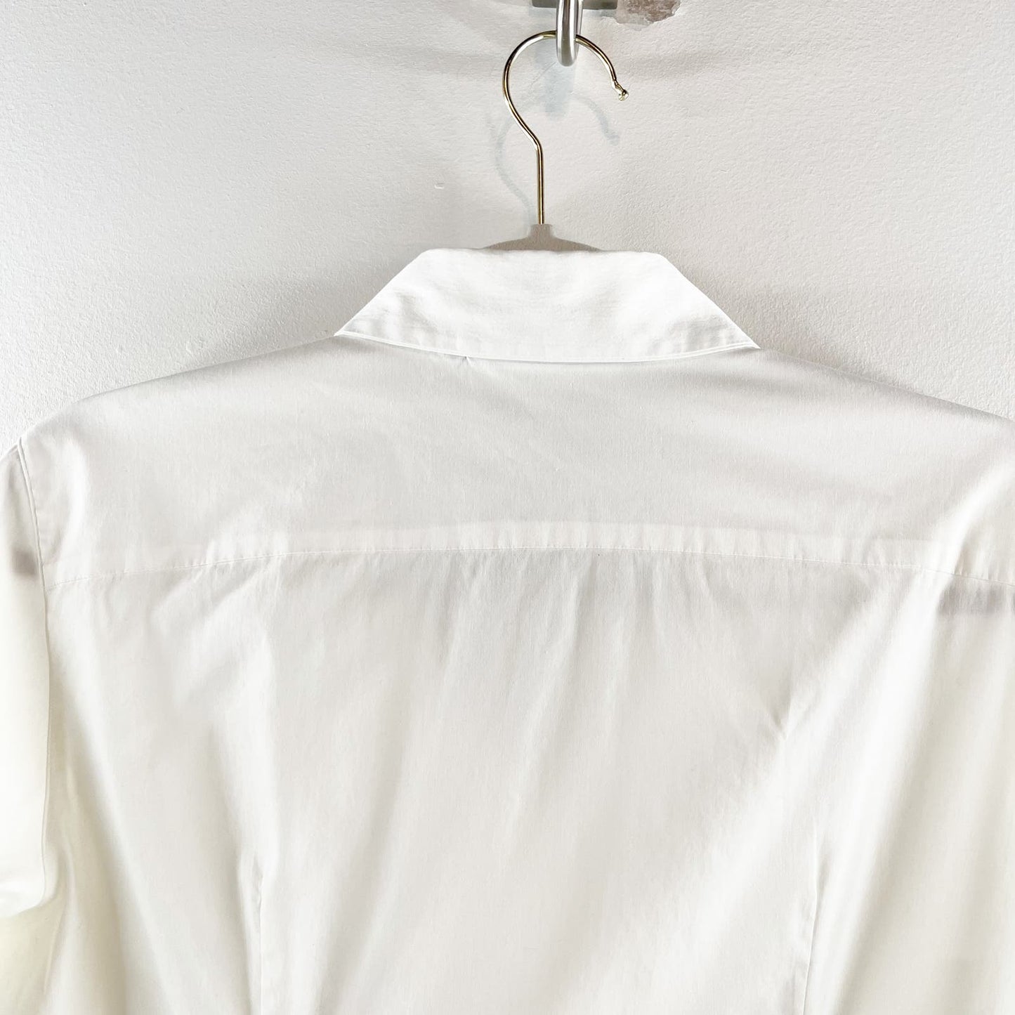 Max Mara 3/4 Sleeve Button Up Collared Shirt White 12