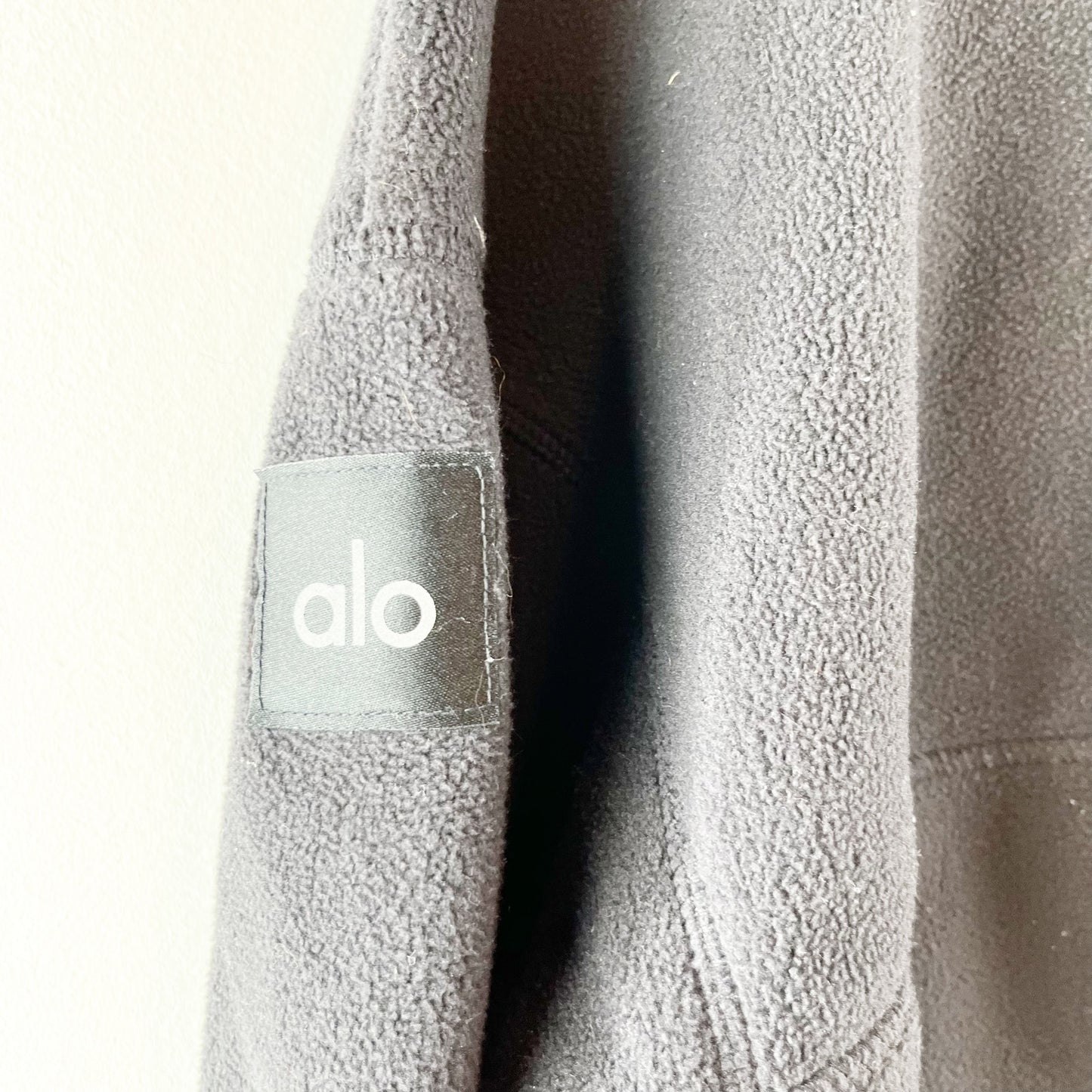 Alo Polar Fleece Retreat Cover Up Pullover 1/2 Zip Jacket Black Small