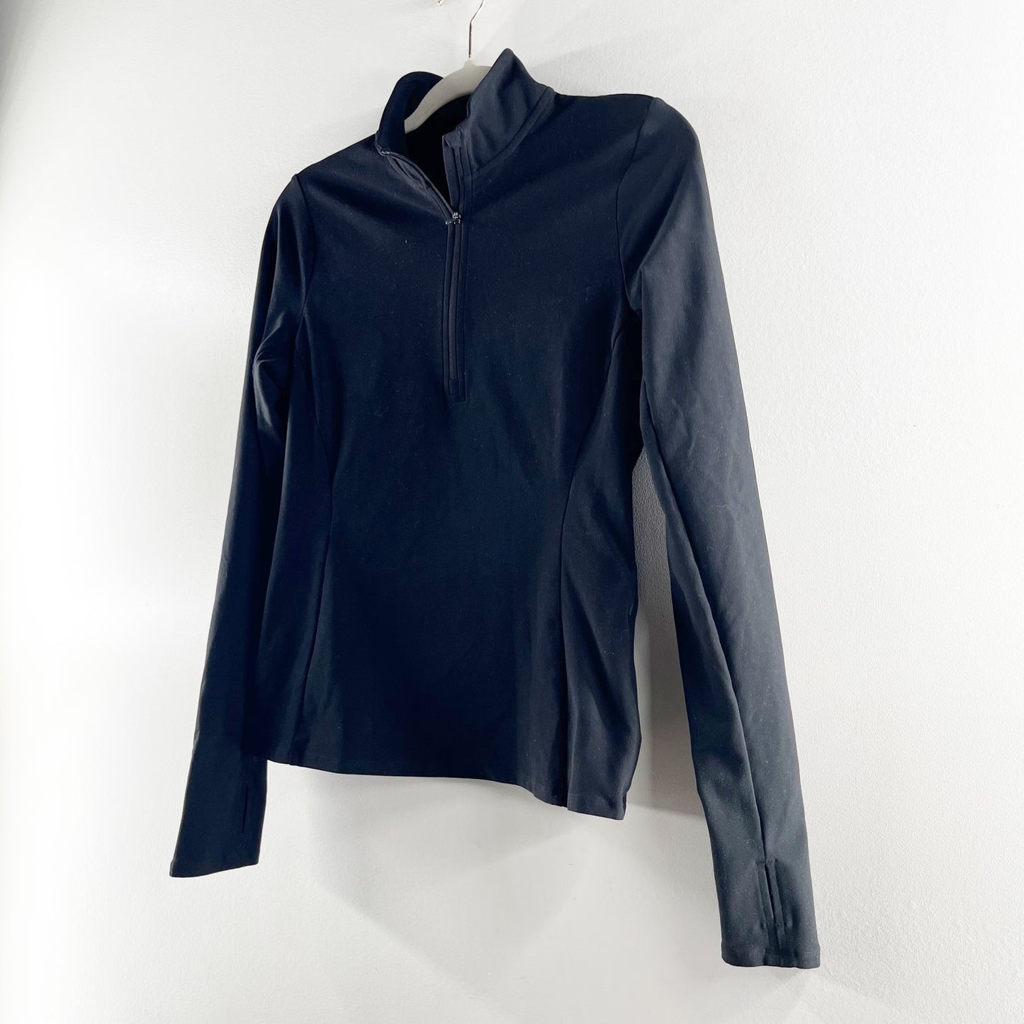 Alo Alosoft 1/2 Zip Rapid Long Sleeve Pullover Jacket Shirt Top Black Small