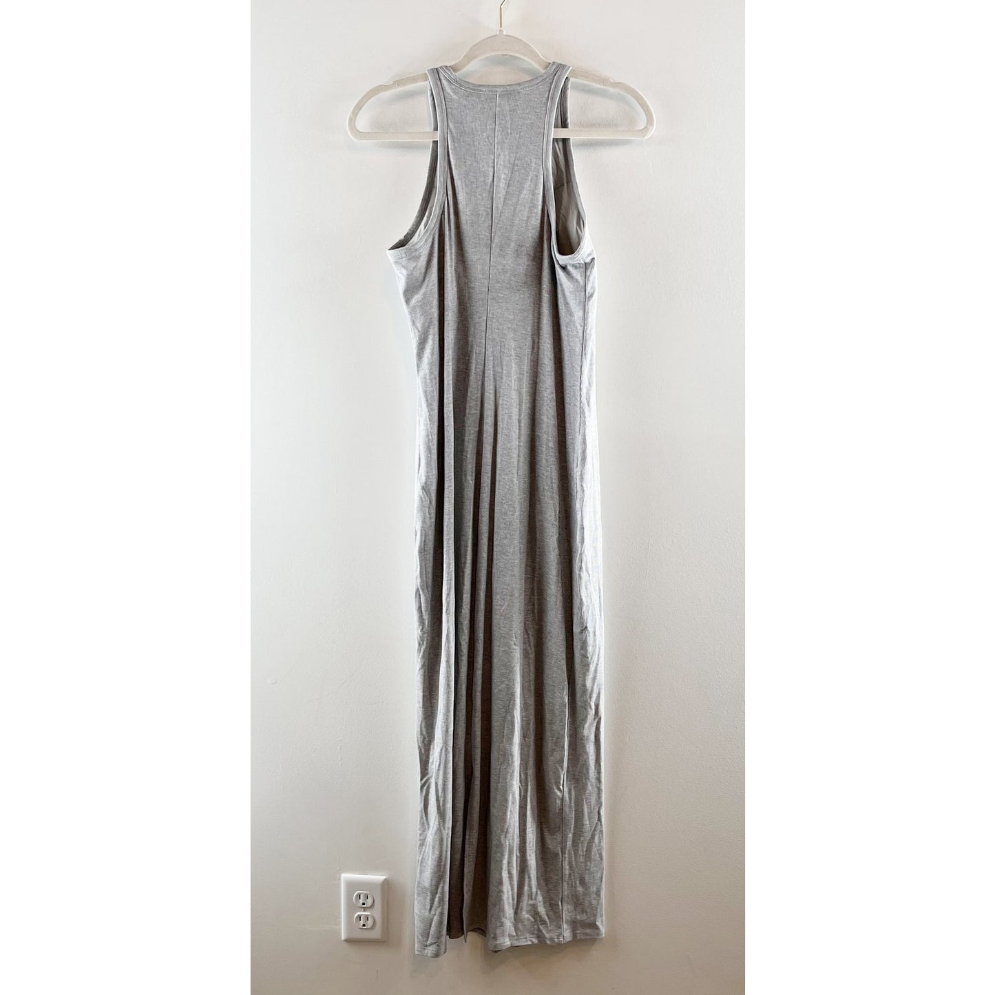 Athleta Signature Rib Tank Maxi Dress Gray Medium Tall