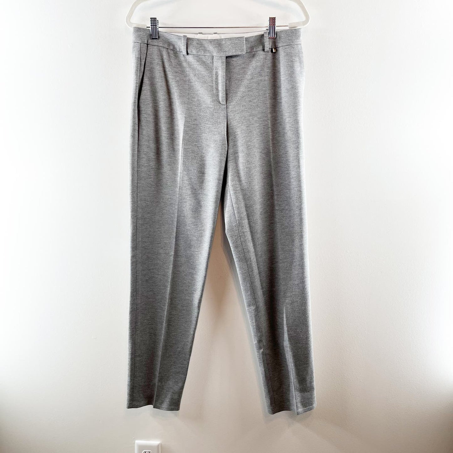 Hugo Boss Slim Fit Tocanesi Wool Blend Ankle Trouser Dress Pants Gray 6