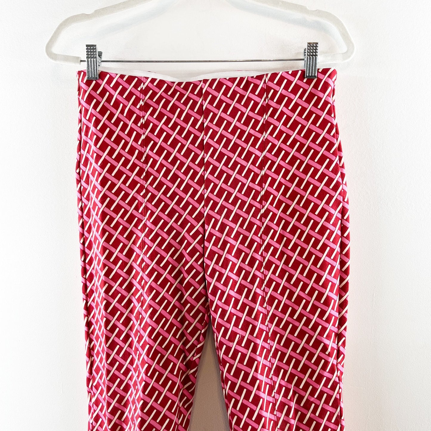 Maeve Anthropologie Margot Cropped Pull On Kick Flare Pants Red Pink Small