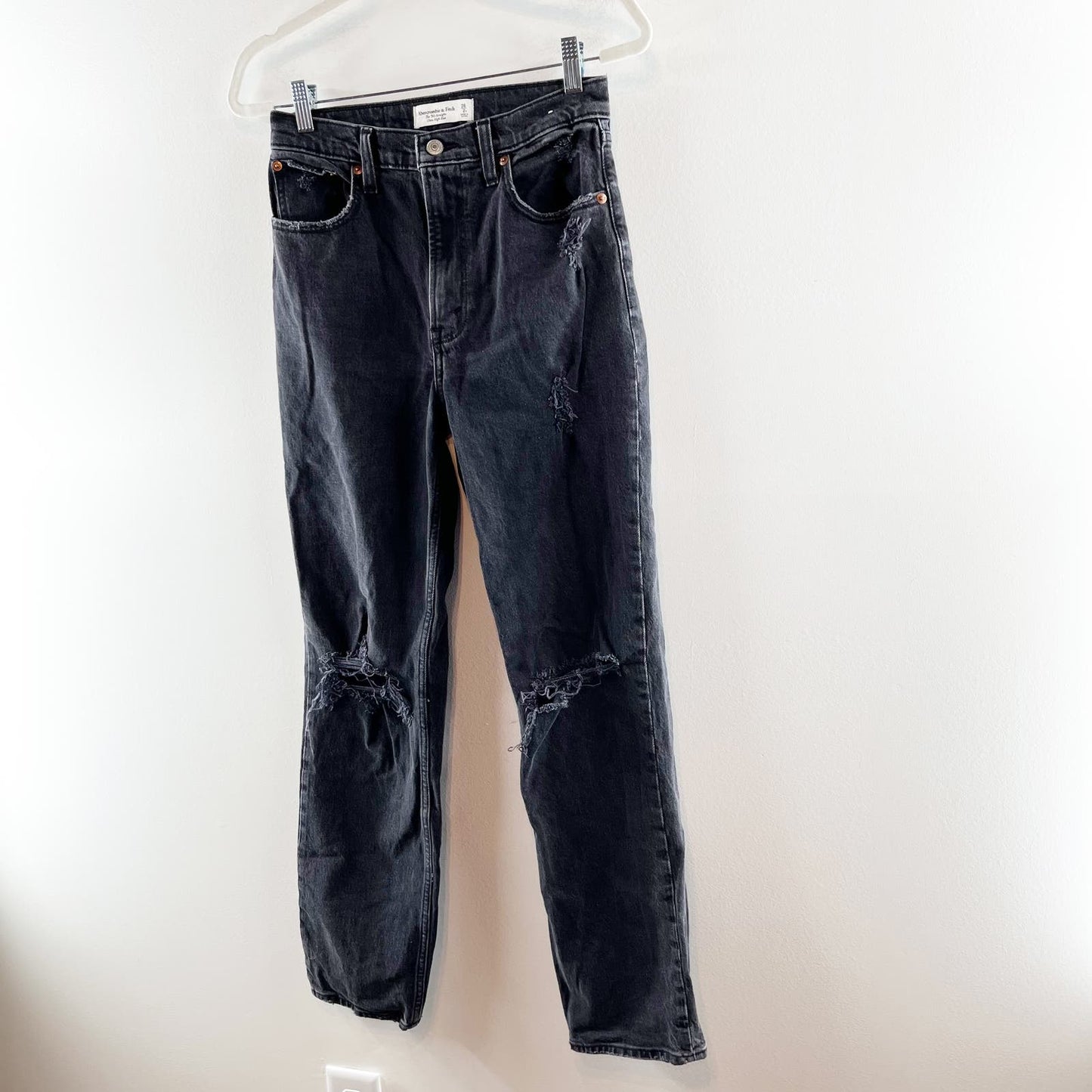 Abercrombie & Fitch The '90's Straight Ultra High Rise Jeans Black 2