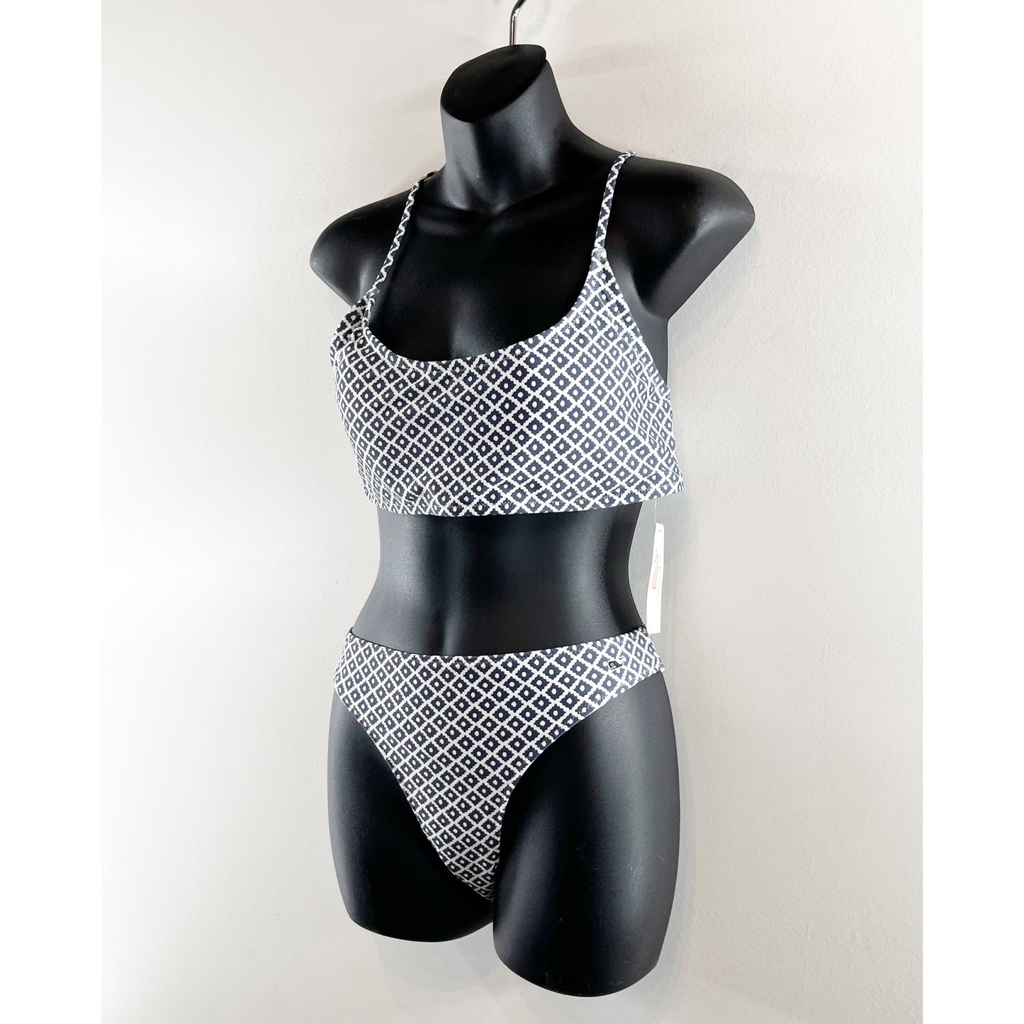 Vineyard Vines Cape Geo Bikini Top & Bikini Bottom Swim Set Faded Indigo Medium