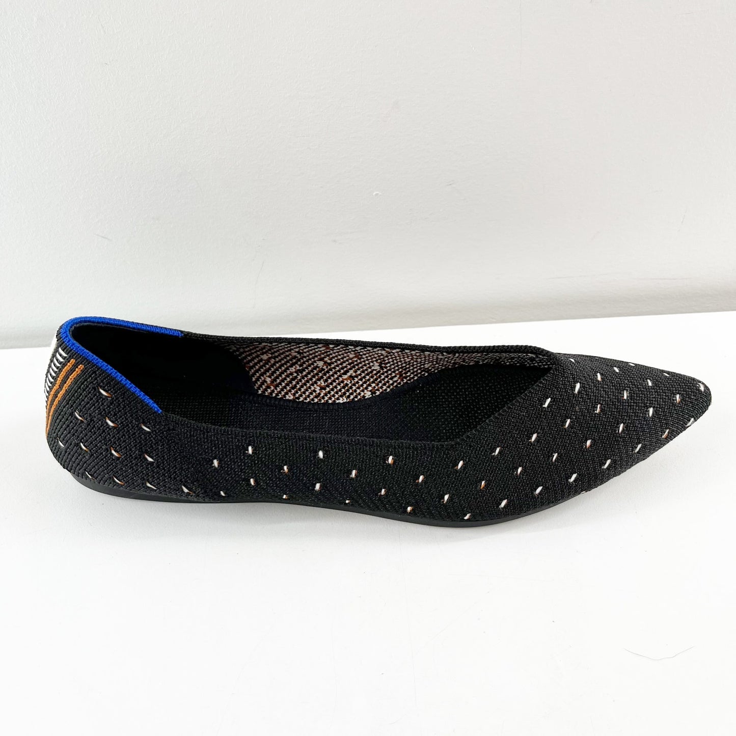 Rothy's The Point Ivory Polka Dot Print Black 8