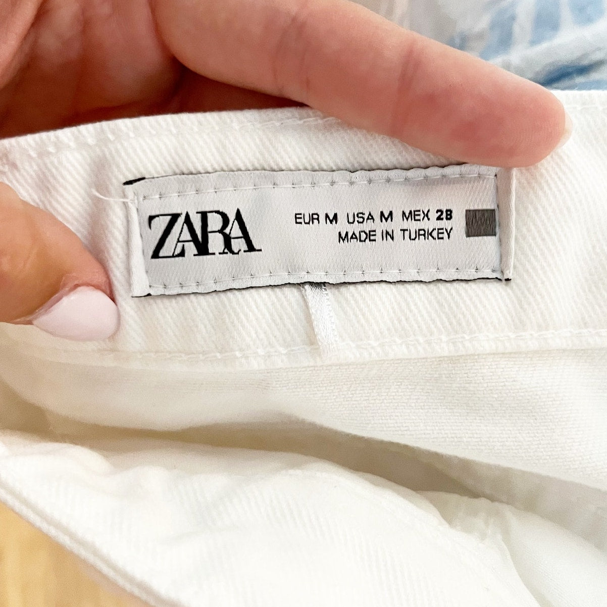 ZARA Side Button Up Mini Skirt Short Skorts White Medium