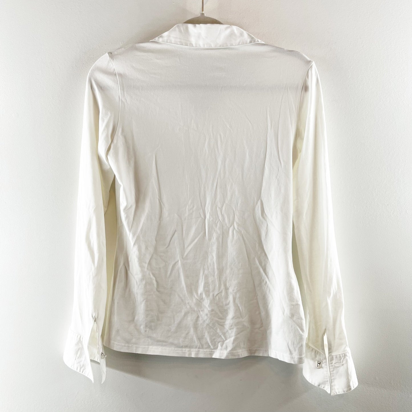 Anne Fontaine Meredith Long Sleeve Pleated Button-Up Shirt White 40 / 6