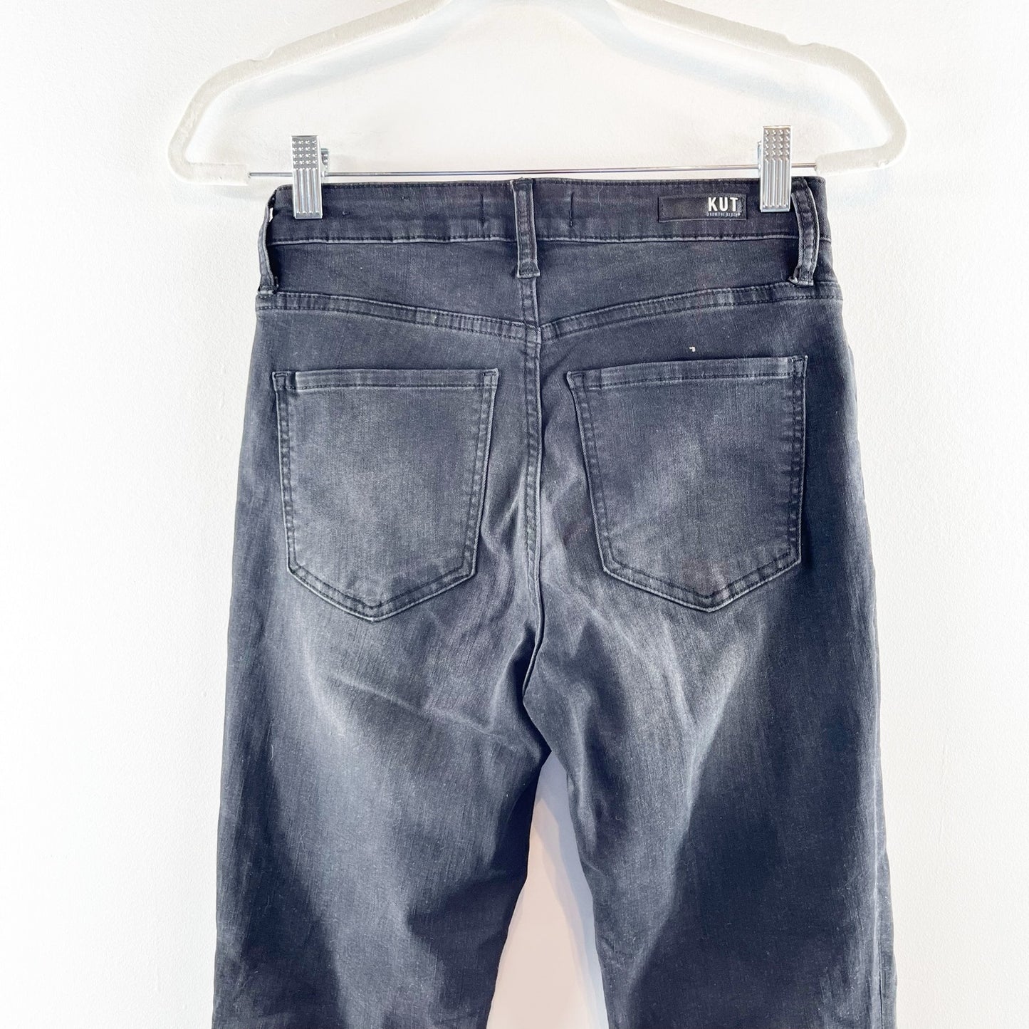 Kut from the Kloth Fab Ab Rachel High Rise Button Fly Mom Jeans Black 0