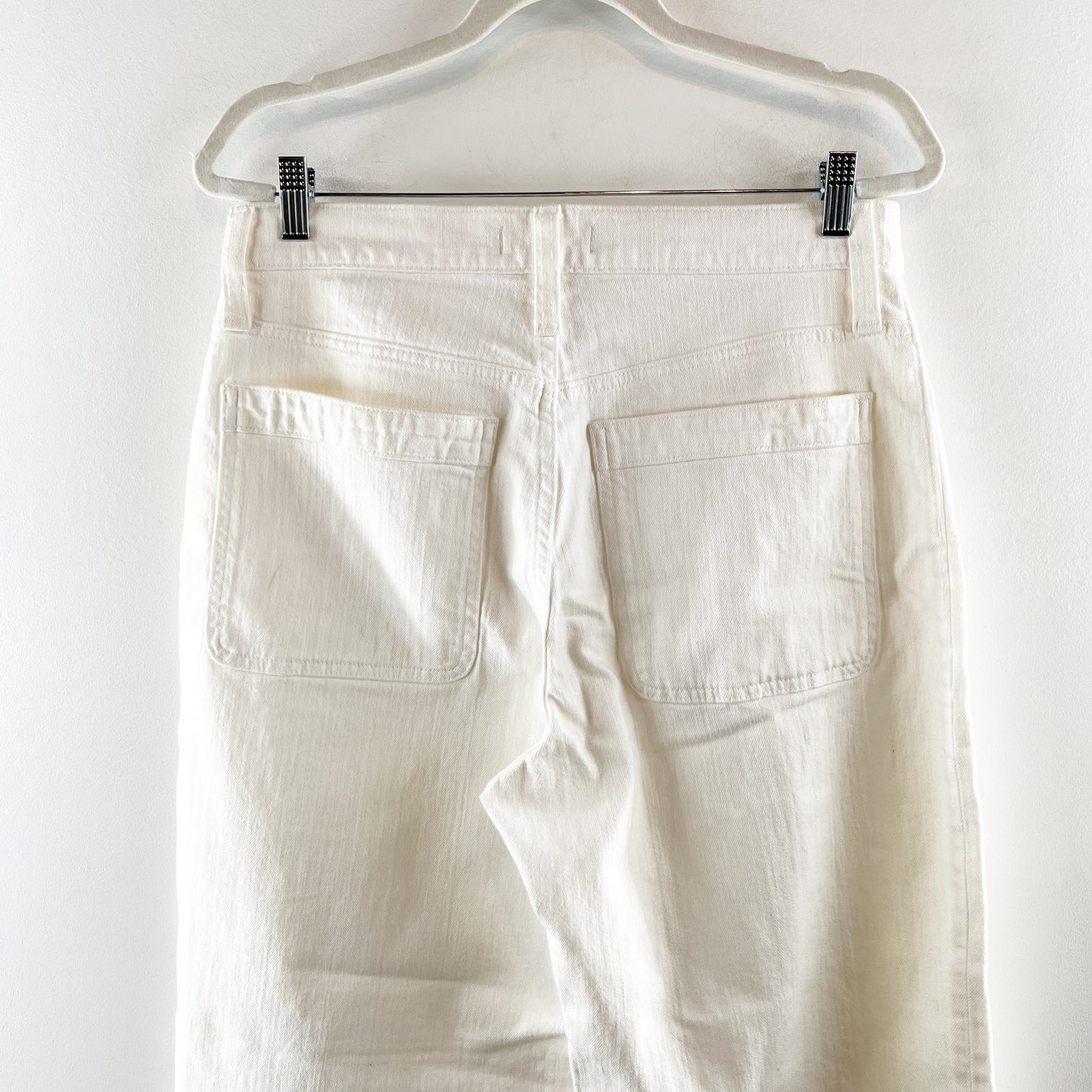 Madewell The Perfect Vintage Wide Leg Crop Jeans Patch Pocket Tile White 10