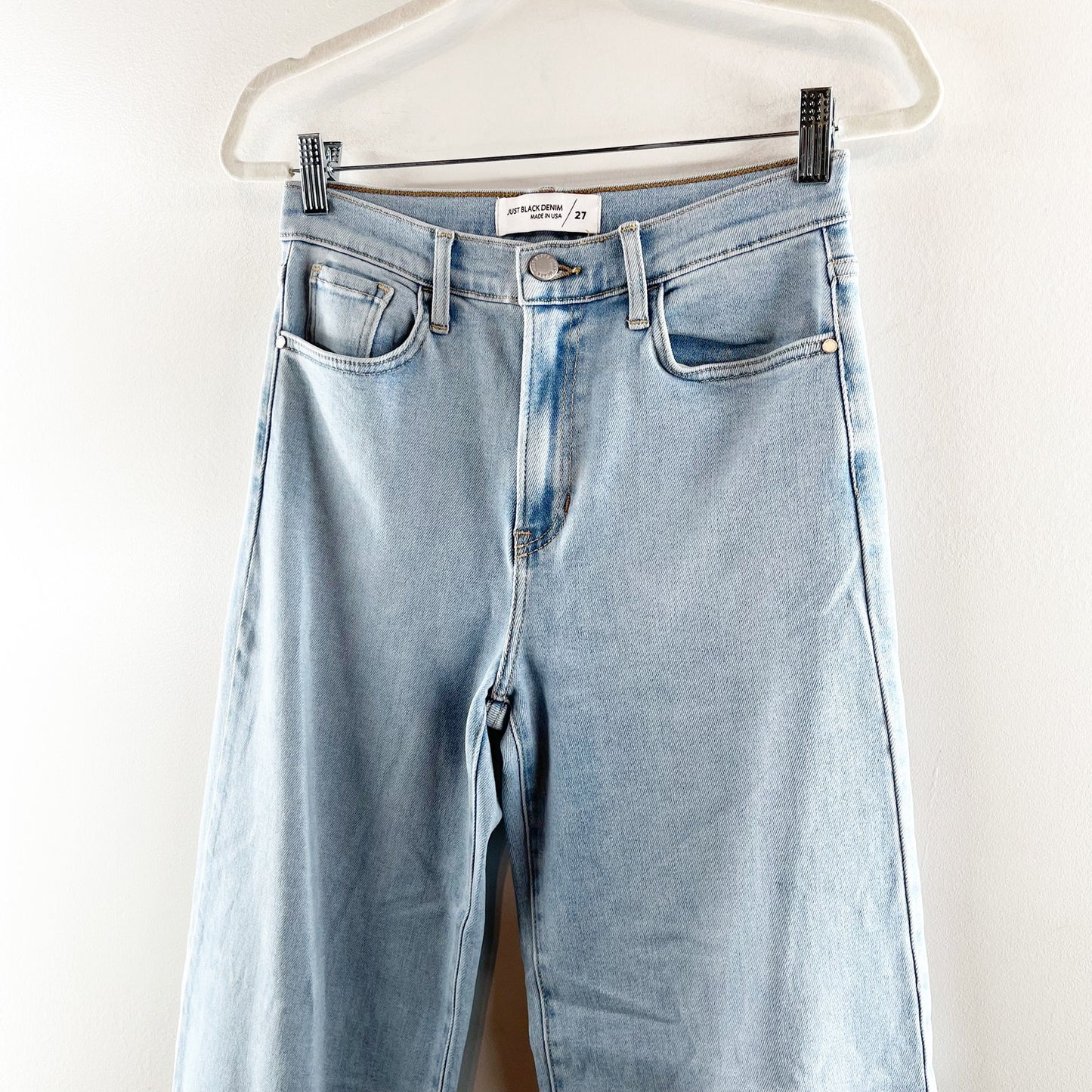 Just Black Denim The High Rise Cuffed Palazzo Wide Leg Light Wash Jeans 27 / 4