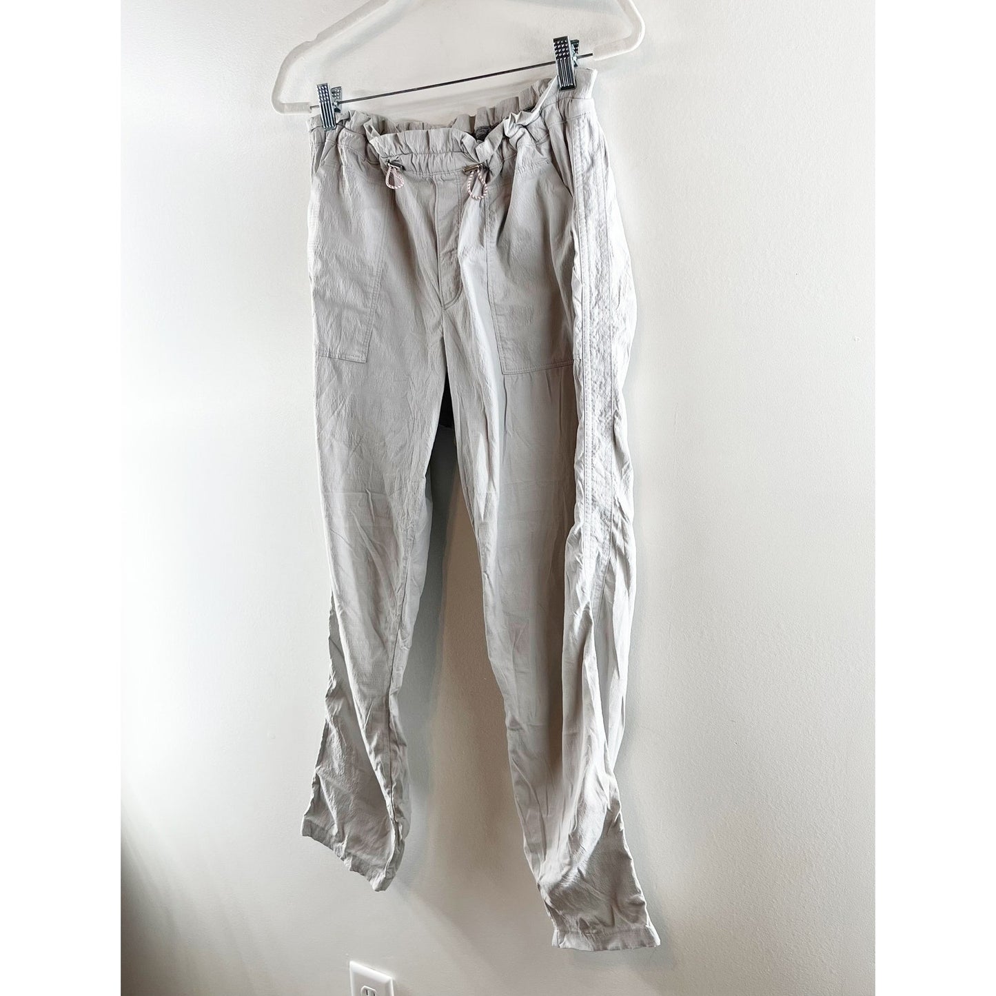 Athleta Pull On Trekkie Paper Bag Ankle Pants Galactic Grey 12