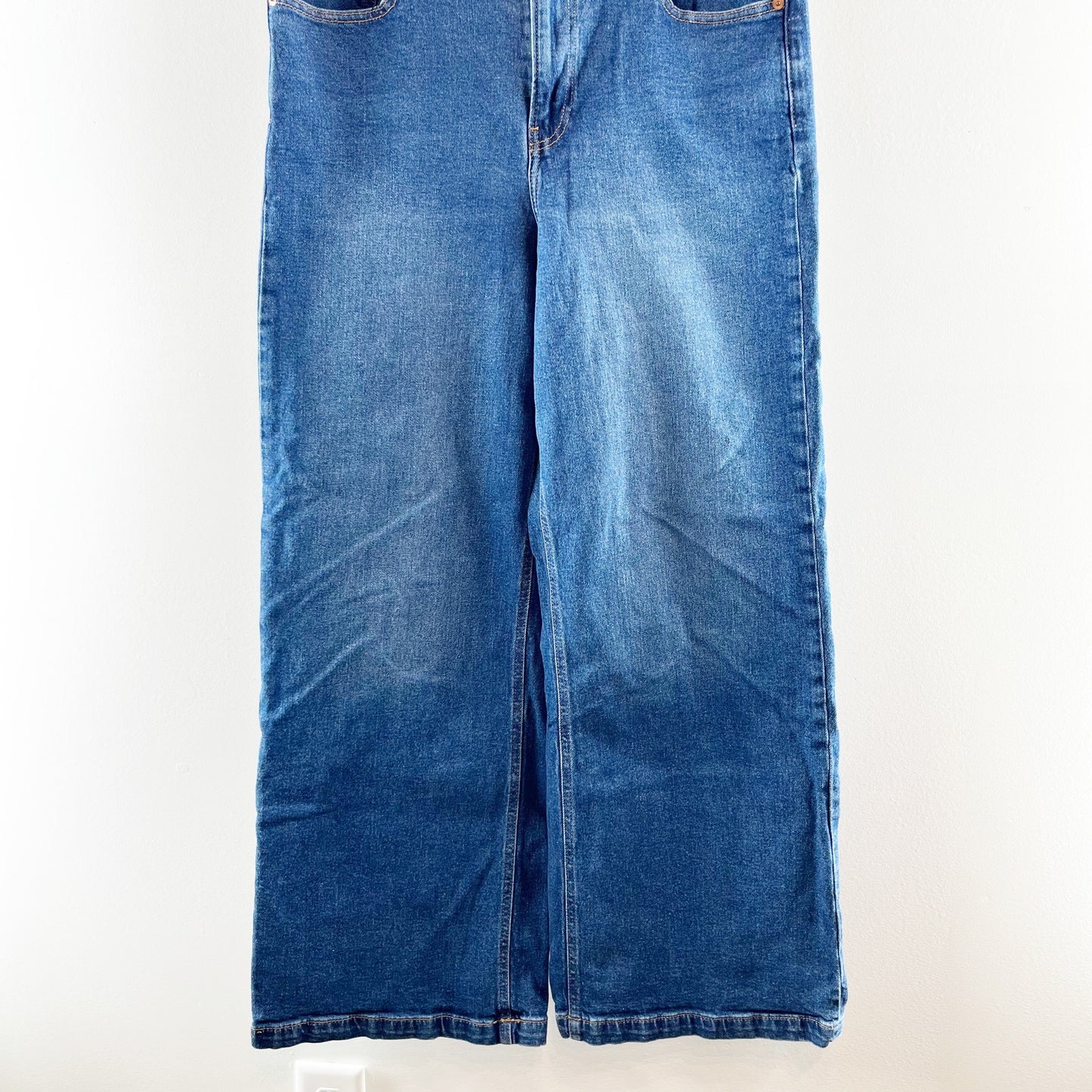 GAP High Rise Stride Wide Leg Jeans Medium Indigo Blue 32 / 14