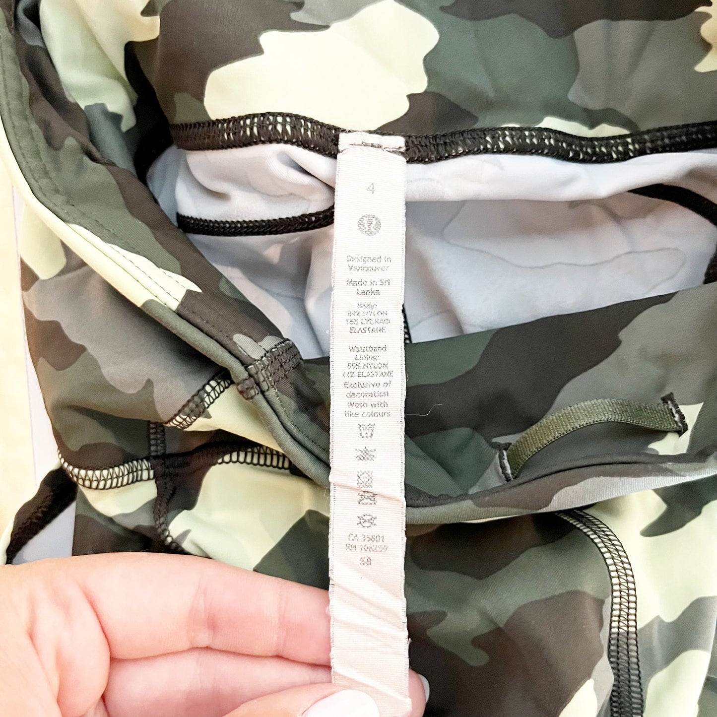 Lululemon Fast and Free High Rise Crop 23" Heritage 365 Camo Crispin Green Multi