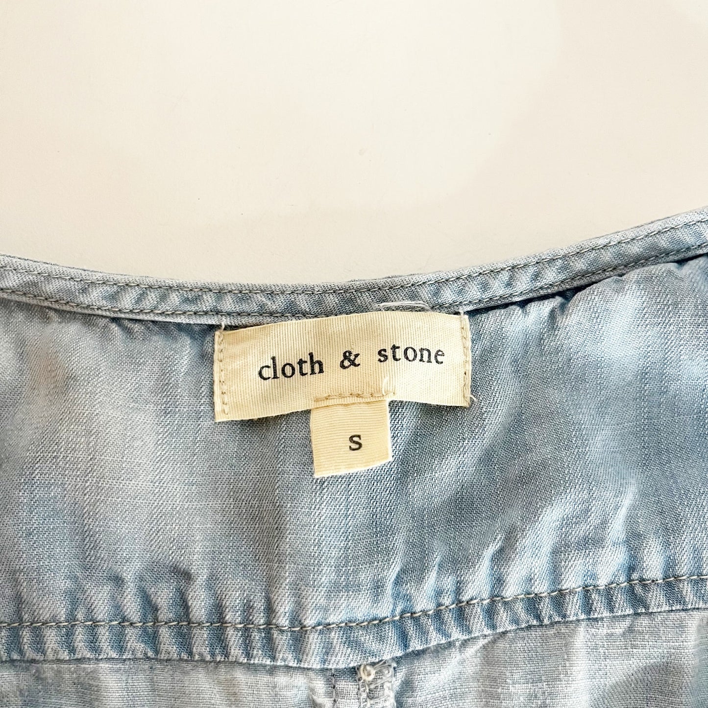 Cloth & Stone Chambray Sleeveless Seams High Low Tunic Dress Blue Bay Wash Small