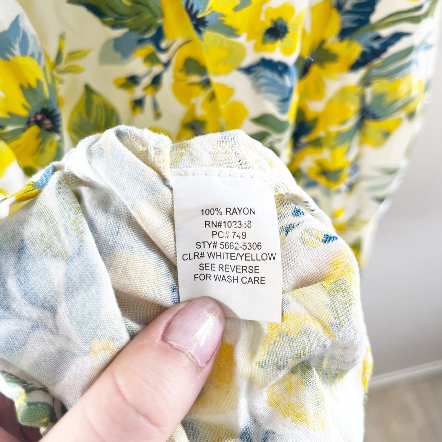 Blue Island Lemon V-Neck Flare Sleeve Mini Cover Up Mini Dress Yellow Medium