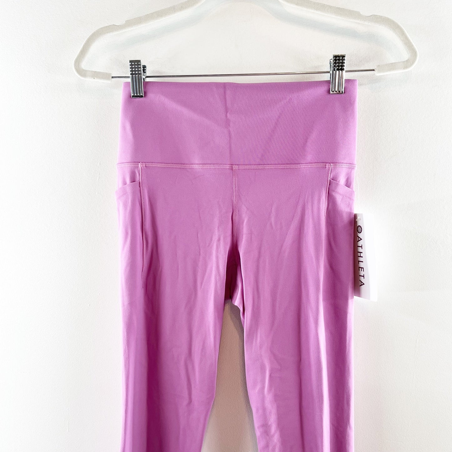Athleta High Rise Salutation Stash Pocket Leggings Pink Small
