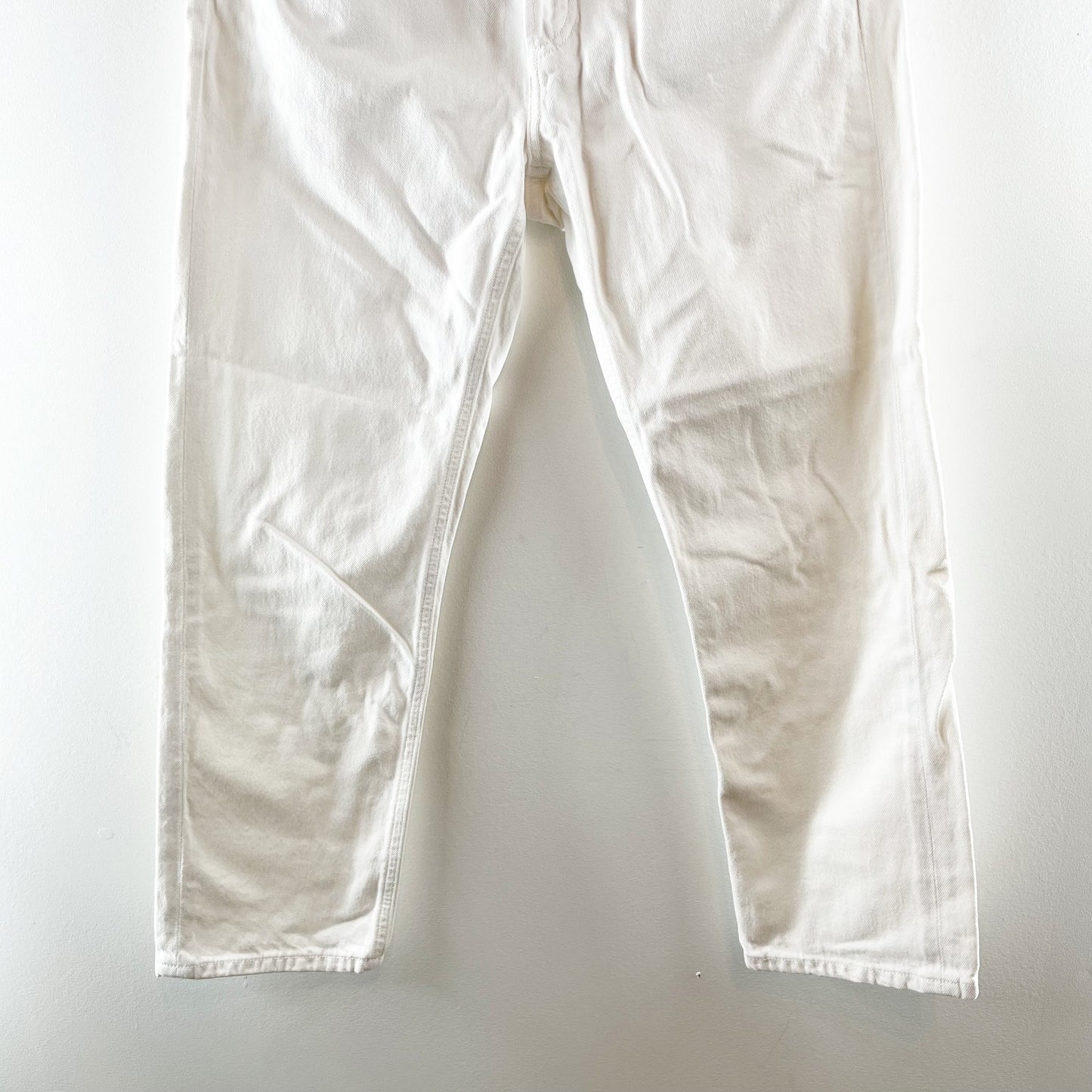 Agolde Parker High Rise Button Fly Crop Straight Leg Jeans White 27 / 4
