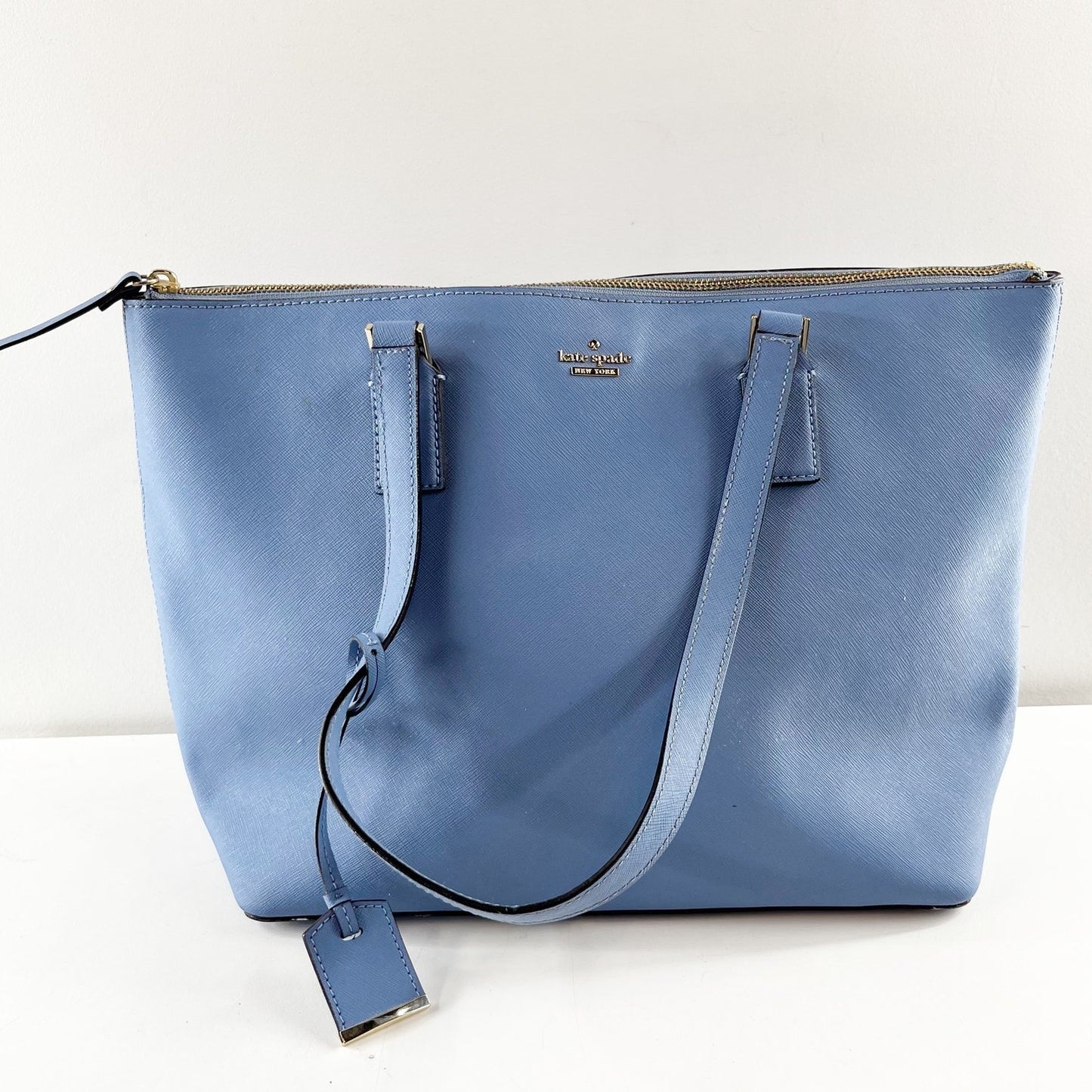 Kate Spade Saffiano Leather Tote Bag Purse Light Blue