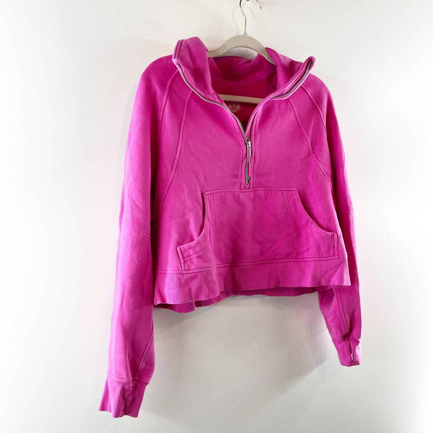 Lululemon Scuba Oversized Funnel Neck Half Zip Hoodie Pink Lychee Medium / Large