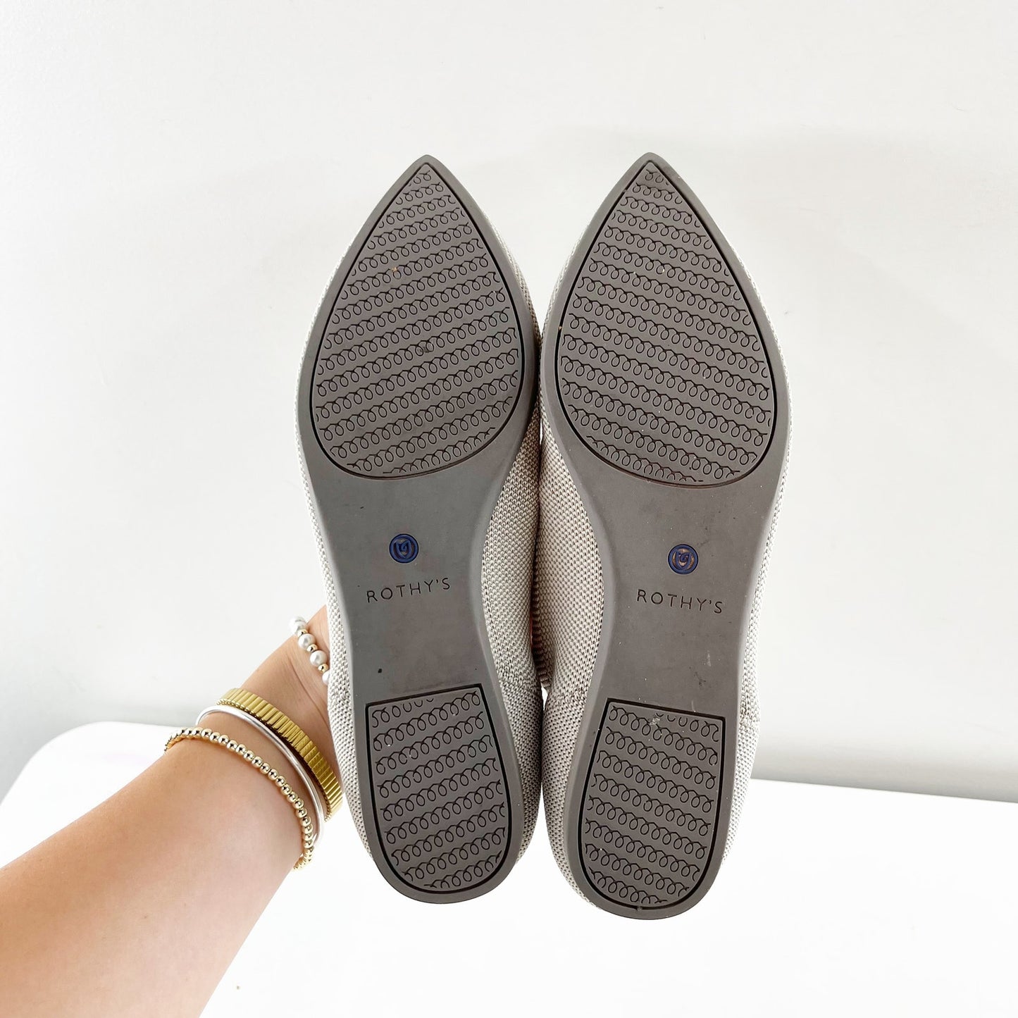 Rothy's Birdseye Point Pointed Toe Ballet Flats Shoes Gray 9