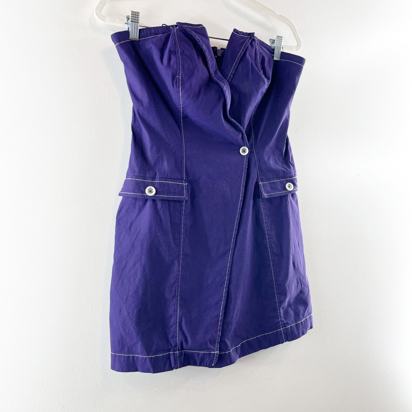 Maeve Anthropologie Strapless Mini Blazer Dress Navy Blue 10