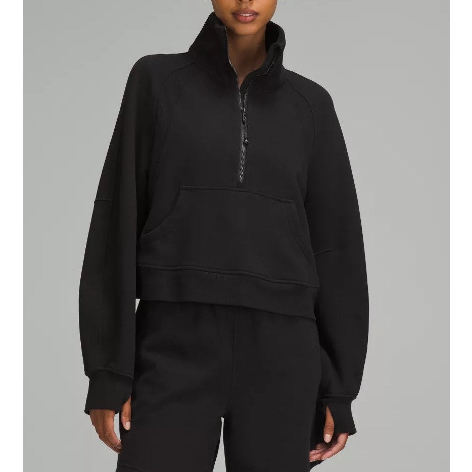 Lululemon Scuba Oversized Funnel Neck Half Zip Sweatshirt Black Medium Large