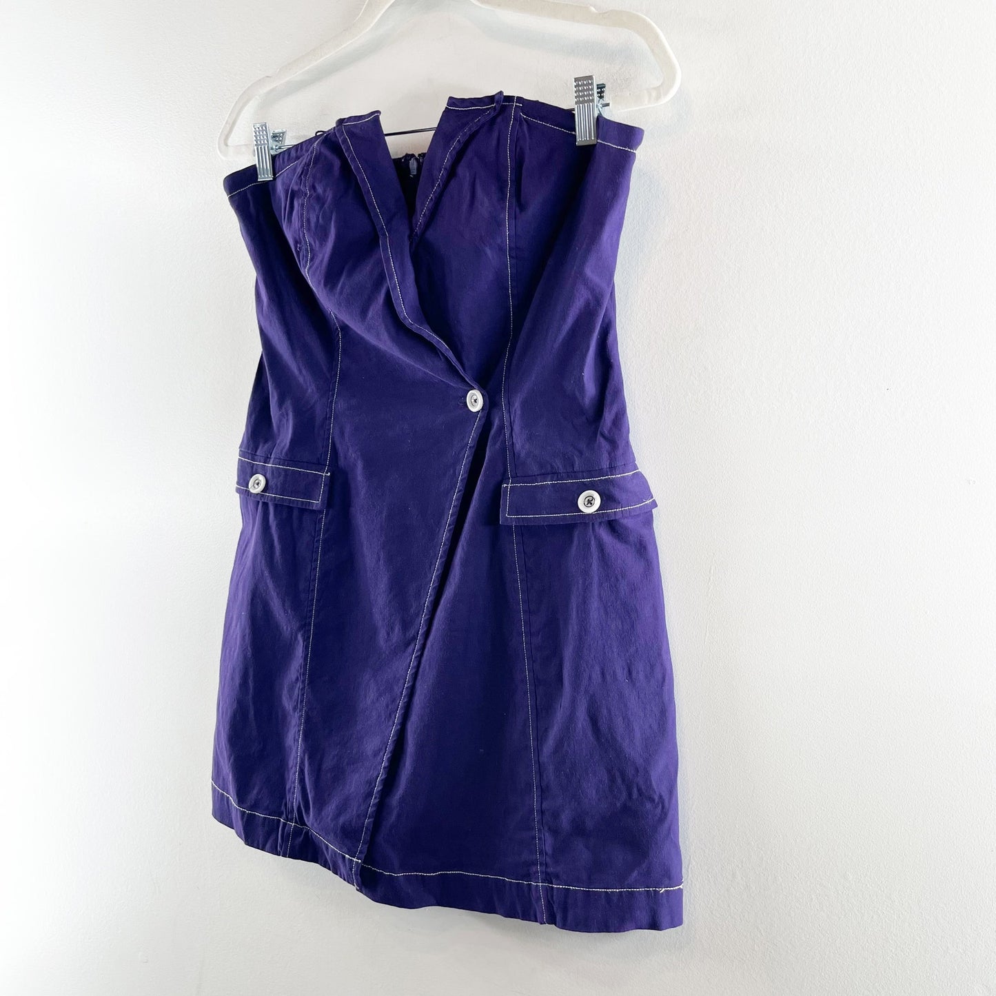 Maeve Anthropologie Strapless Mini Blazer Dress Navy Blue 10