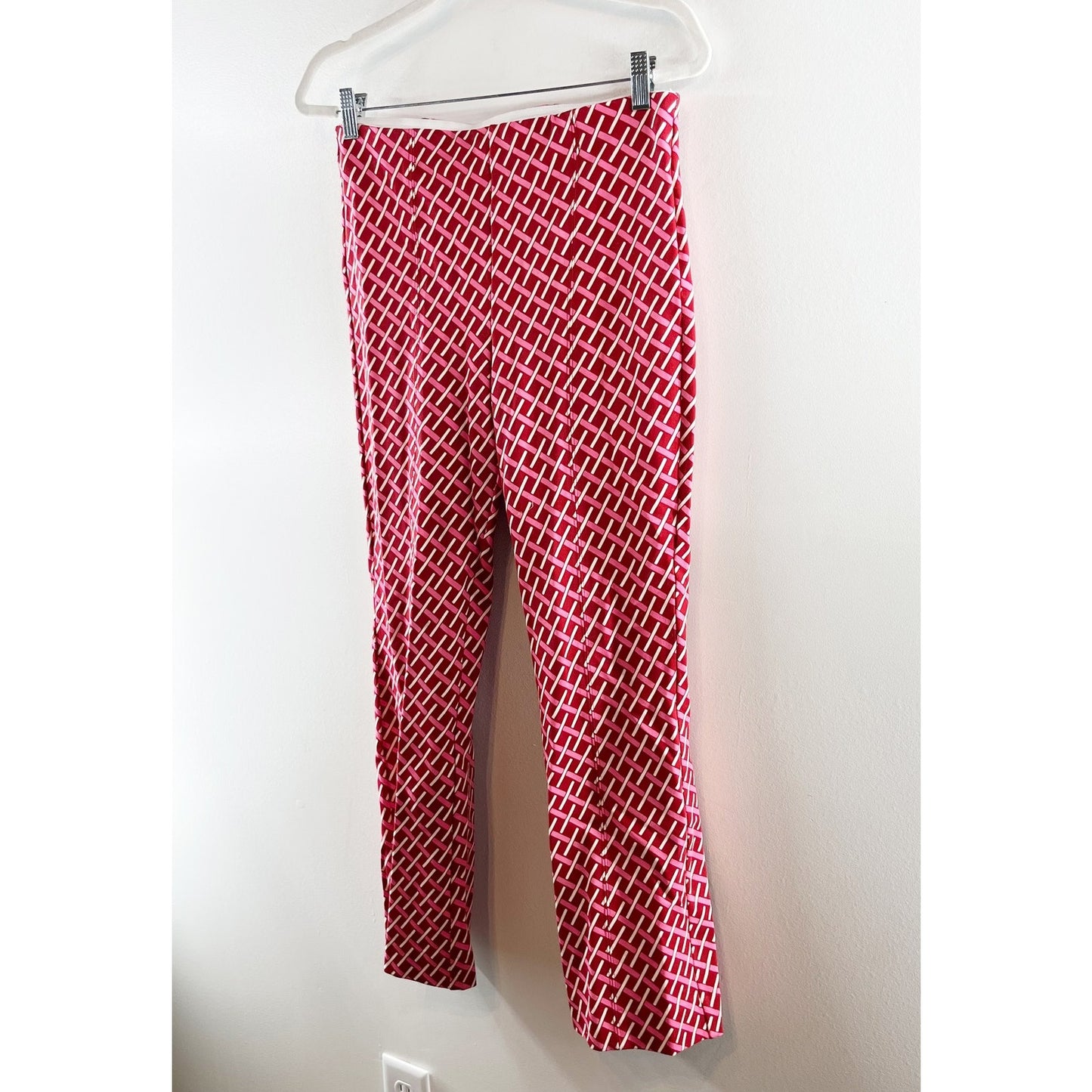 Maeve Anthropologie Margot Cropped Pull On Kick Flare Pants Red Pink Small