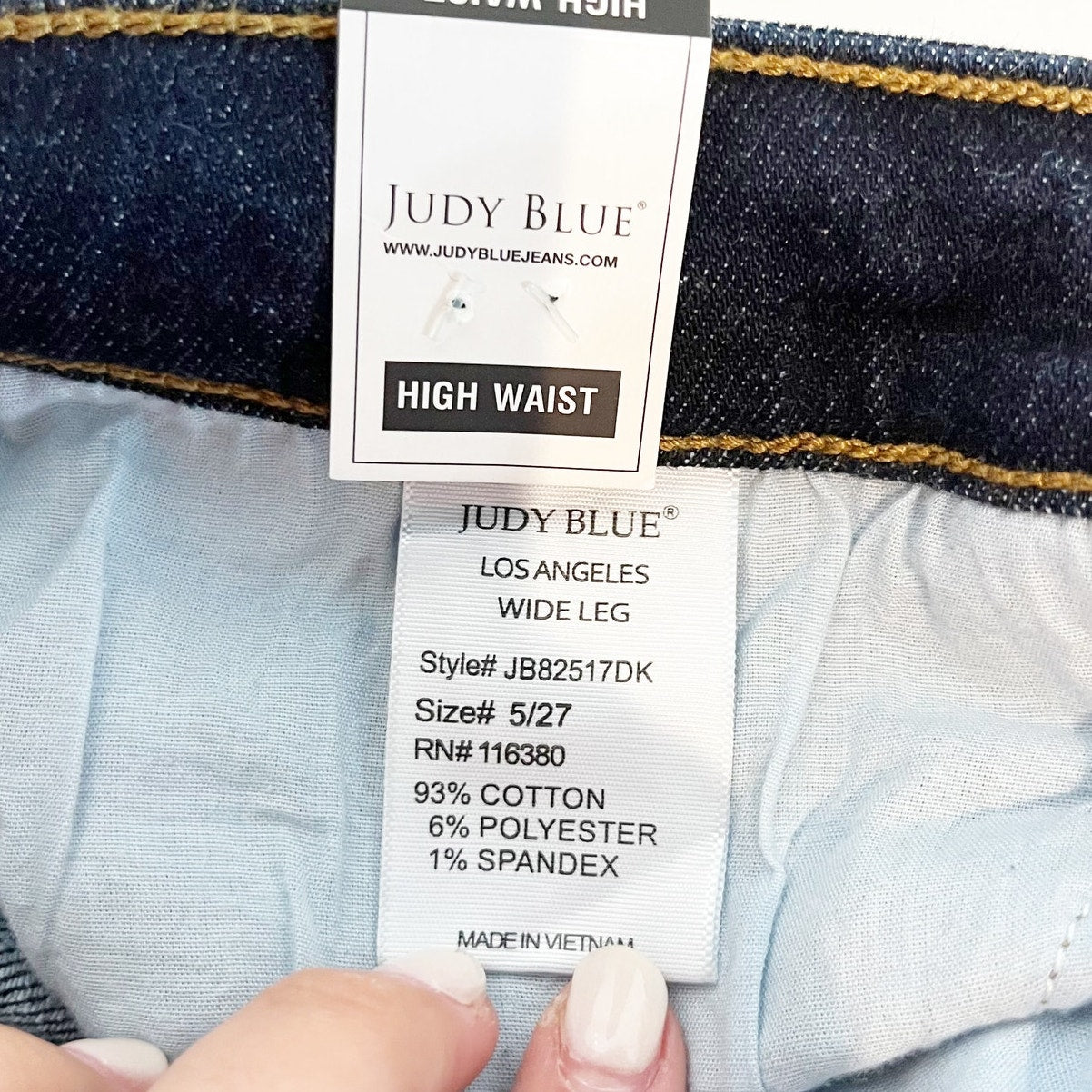 Judy Blue High Waist Wherever Whenever Wide Leg Cropped Jeans Blue 27 / 4