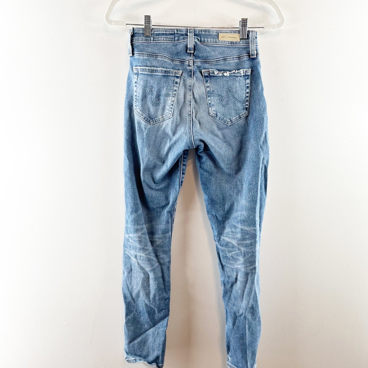 AG Adriano Goldschmied Mari Crop High Rise Slim Straight Leg Jeans Blue 25
